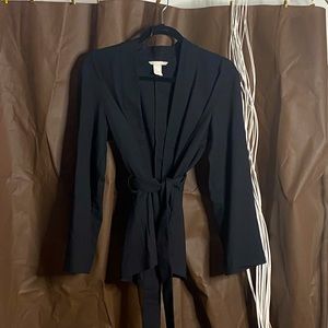 Black Kimono Tie Blazer